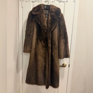 Vintage Brown Real Fur Coat